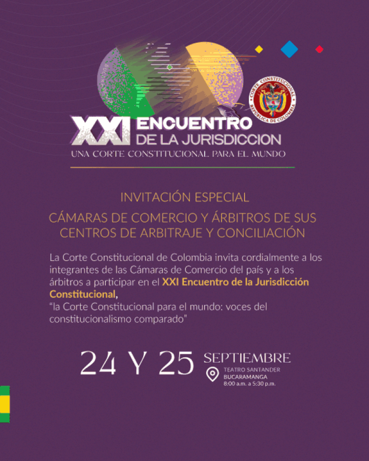 La Corte Constitucional del 23 al 25 de septiembre llevará a cabo en Bucaramanga el encuentro “Voces del constitucionalismo comparado”, un espacio centrado en el diálogo entre diversos sistemas jurídicos